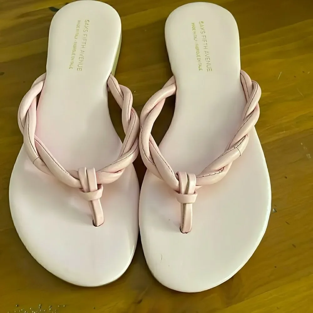 Saks Fifth Avenue Pink Thong Sandals